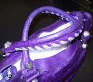 Balenciaga handbag after oil extraction of handles.