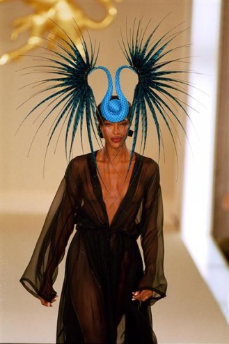Naomi Campbell for Philip Treacy in the 90's